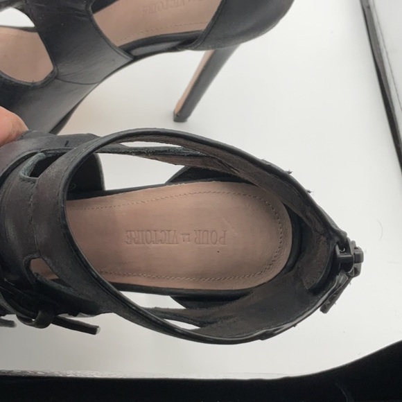 Pour La Victoire High Dress Cage Stiletto Pumps size 7 - Picture 9 of 13